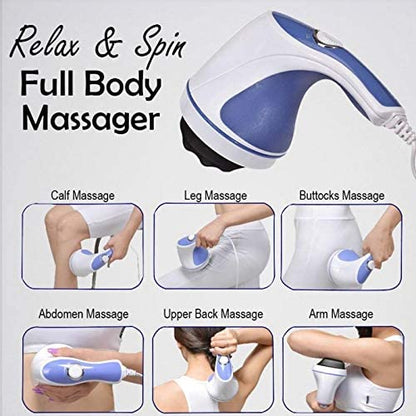 4 In 1 Relax & Spin Tone Vibration Electric Massager / Electronic Relax And Spin Body Massager With Different Heads