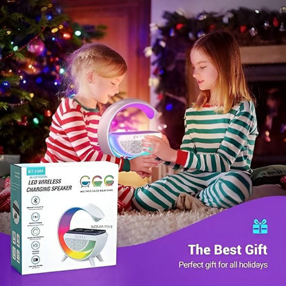 G Shaped Rgb Light Table Lamp With Wireless Charger Bt2301