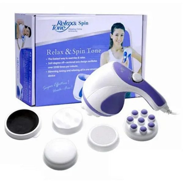 4 In 1 Relax & Spin Tone Vibration Electric Massager / Electronic Relax And Spin Body Massager With Different Heads